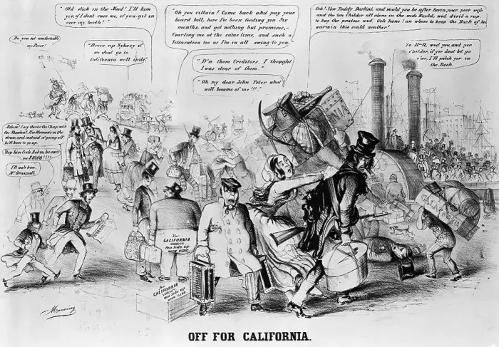 Framed Print : Off To California, Gold Fever Framed Print : Off To California, Gold Fever