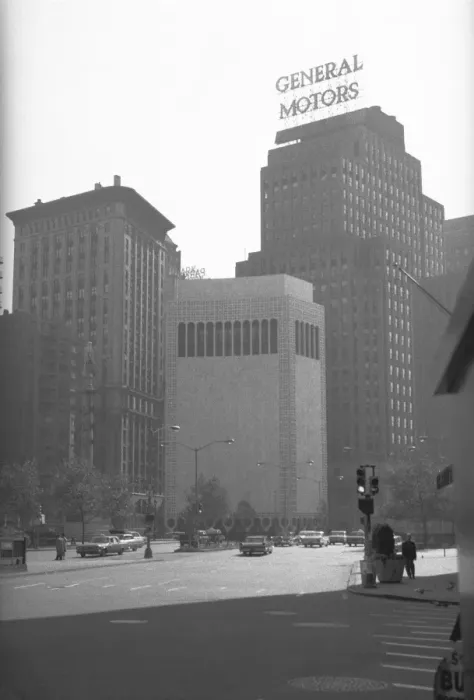 Framed Print : Office buildings in american city, (B&W) Framed Print : Office buildings in american city, (B&W)