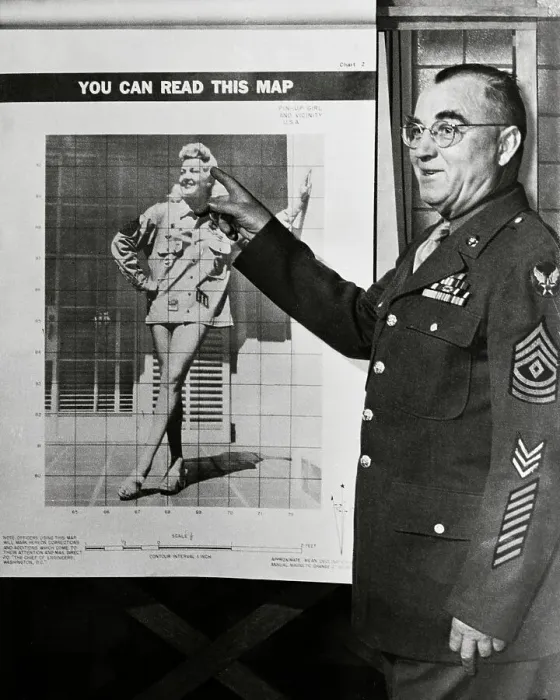 Framed Print : Officer Pointing Map for Teaching Framed Print : Officer Pointing Map for Teaching