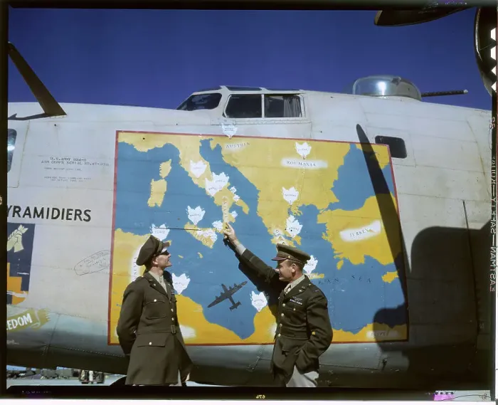 Framed Print : Officers Pointing to a Map Framed Print : Officers Pointing to a Map