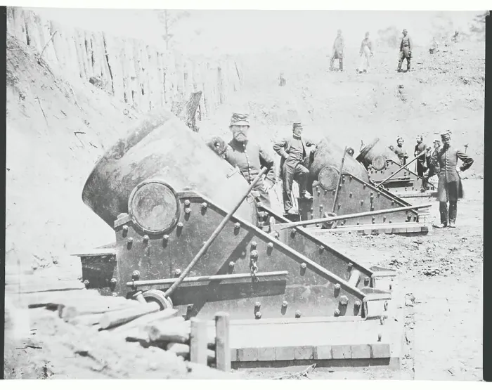 Framed Print : Officers Posing with Artillery Framed Print : Officers Posing with Artillery