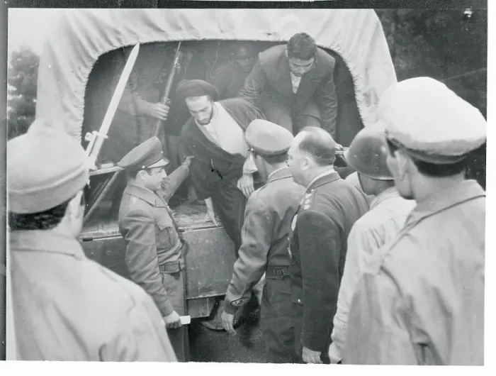 Framed Print : Officers Removing a Prisoner from a Truck