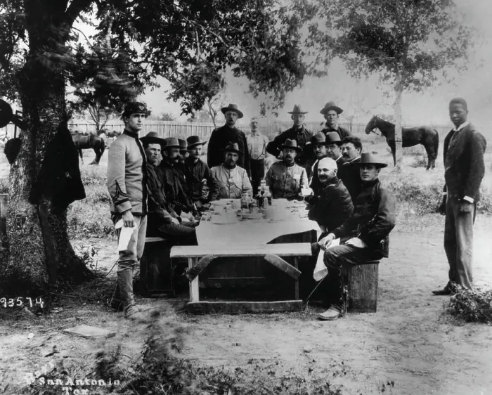 Framed Print : Officers Of Rough Riders Eating Framed Print : Officers Of Rough Riders Eating