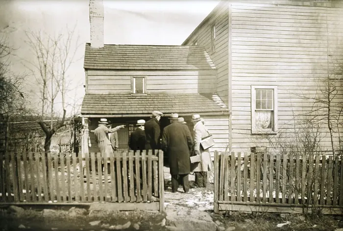 Framed Print : Officers Searching Home of Lindberghs Framed Print : Officers Searching Home of Lindberghs