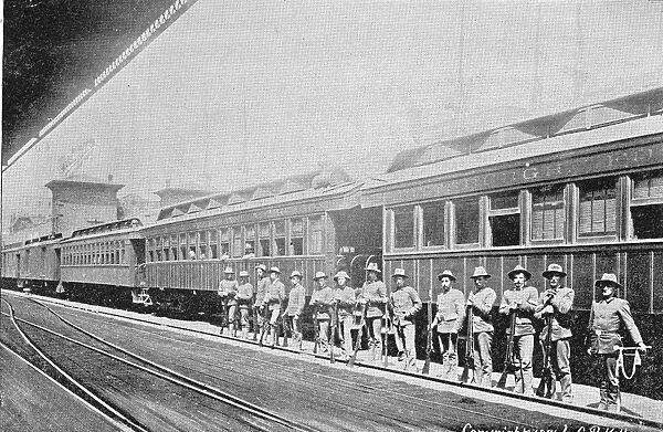 Officers Stand Near A Railway Carriage During The Pullman Strike