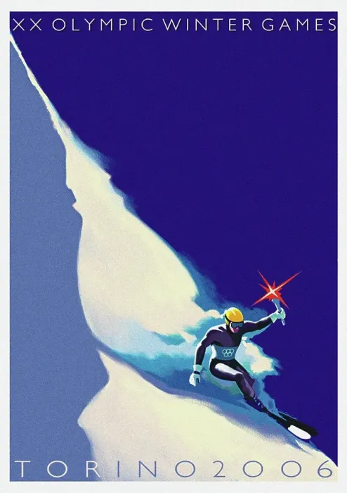 Framed Print : Official poster for the XX Olympic Winter Games 2006 in Turin. Artist: Riboli, Stefano Framed Print : Official poster for the XX Olympic Winter Games 2006 in Turin. Artist: Riboli, Stefano