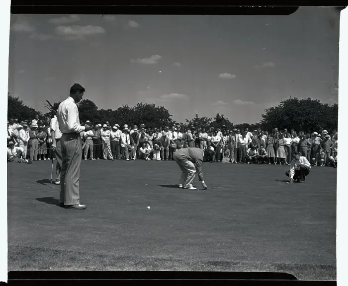 Framed Print : Officials Measuring Henry Picard's Golf Shot