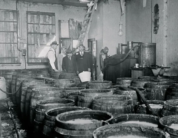 Framed Print : Officials Posing with Moonshine Distillery Framed Print : Officials Posing with Moonshine Distillery