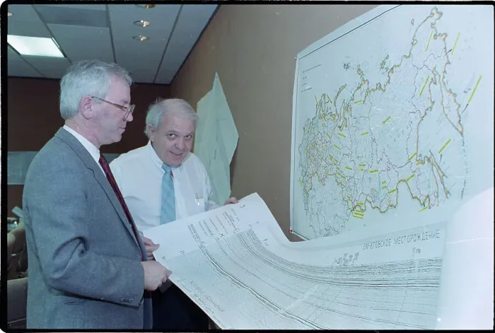 Framed Print : Officials Reviewing Geological Charts Framed Print : Officials Reviewing Geological Charts