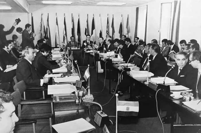 Framed Print : Officials Seated @ Opec Meeting Framed Print : Officials Seated @ Opec Meeting