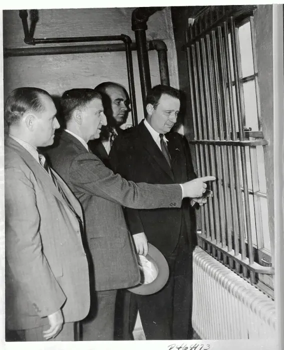 Framed Print : Officials Visiting Cell Block Where Inmates Were Killed Framed Print : Officials Visiting Cell Block Where Inmates Were Killed