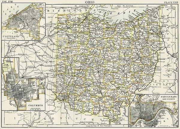 Ohio map 1884