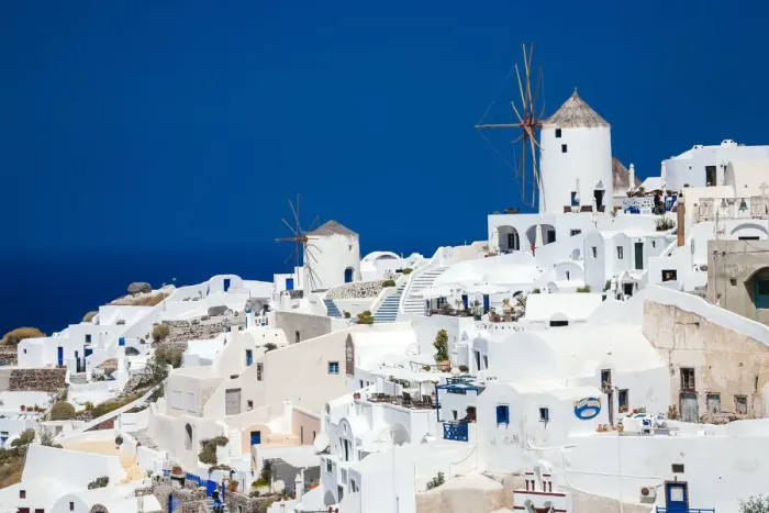 Framed Print : Oia village skyline, Santorini island, Greece Framed Print : Oia village skyline, Santorini island, Greece