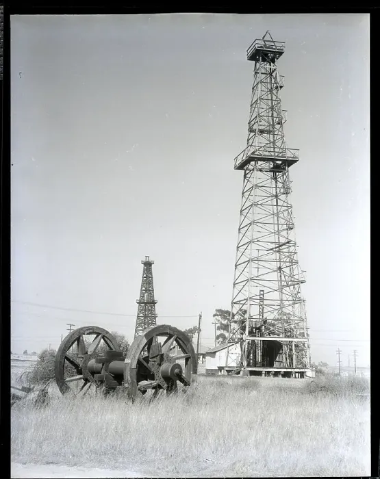 Framed Print : Oil Derricks In Field Framed Print : Oil Derricks In Field