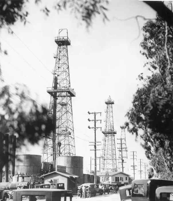 Framed Print : Oil Derricks in Inglewood