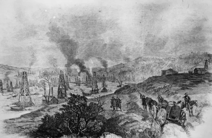 Framed Print : Oil Fields