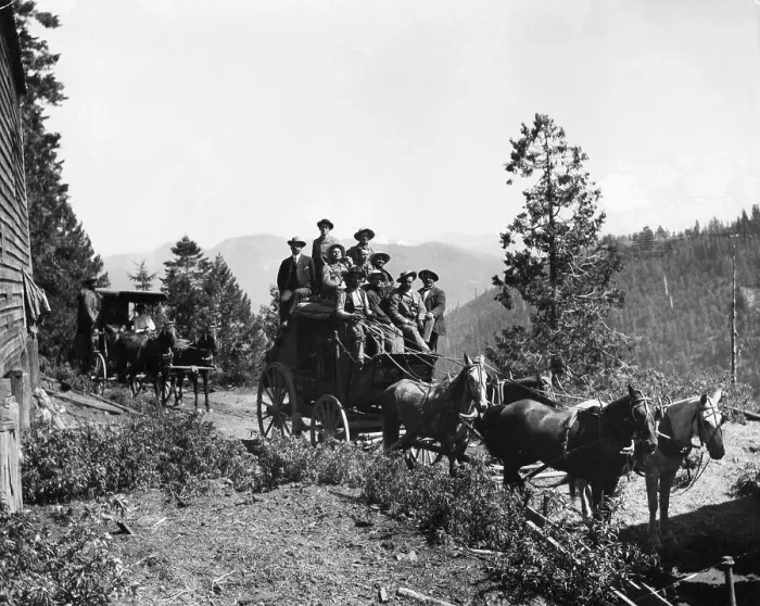 Framed Print : Oil Prospectors Riding Stage Coach Framed Print : Oil Prospectors Riding Stage Coach
