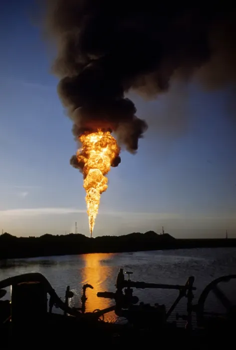 Framed Print : Oil-Well Fire