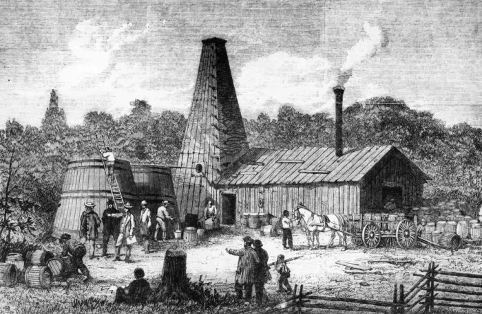 Framed Print : Oil Wells. 7th April 1866: The Gordon Oil wells in Western Canada Framed Print : Oil Wells. 7th April 1866: The Gordon Oil wells in Western Canada