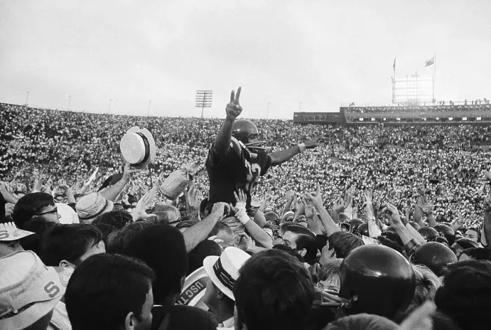 Framed Print : O.J. Simpson Carried off by Fans After Victory Framed Print : O.J. Simpson Carried off by Fans After Victory