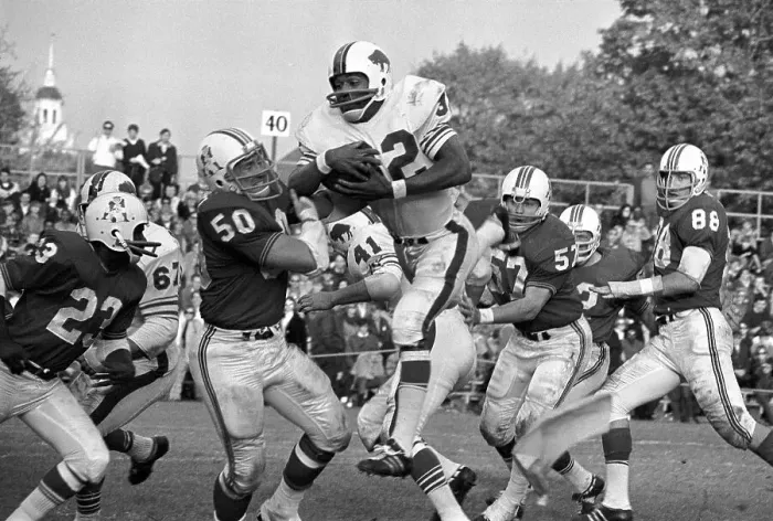 Framed Print : O.J. Simpson Scoring on a 56-Yard Run Against the New England Patriots Framed Print : O.J. Simpson Scoring on a 56-Yard Run Against the New England Patriots