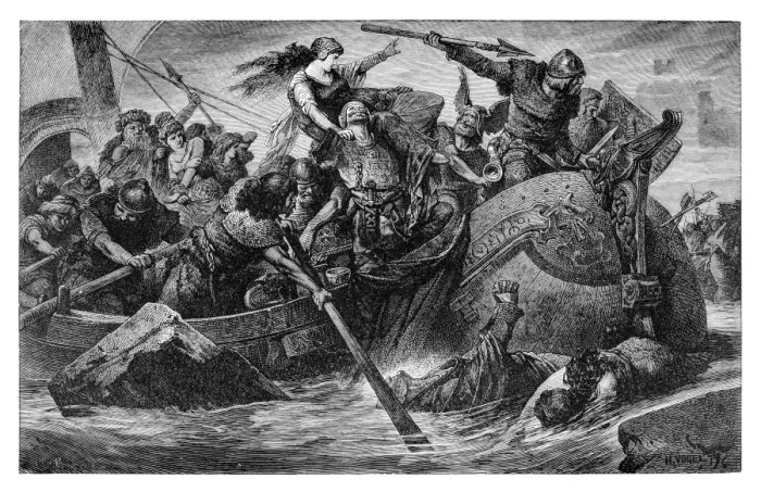 Framed Print : Olaf Tryggvason engraving 1894 Framed Print : Olaf Tryggvason engraving 1894
