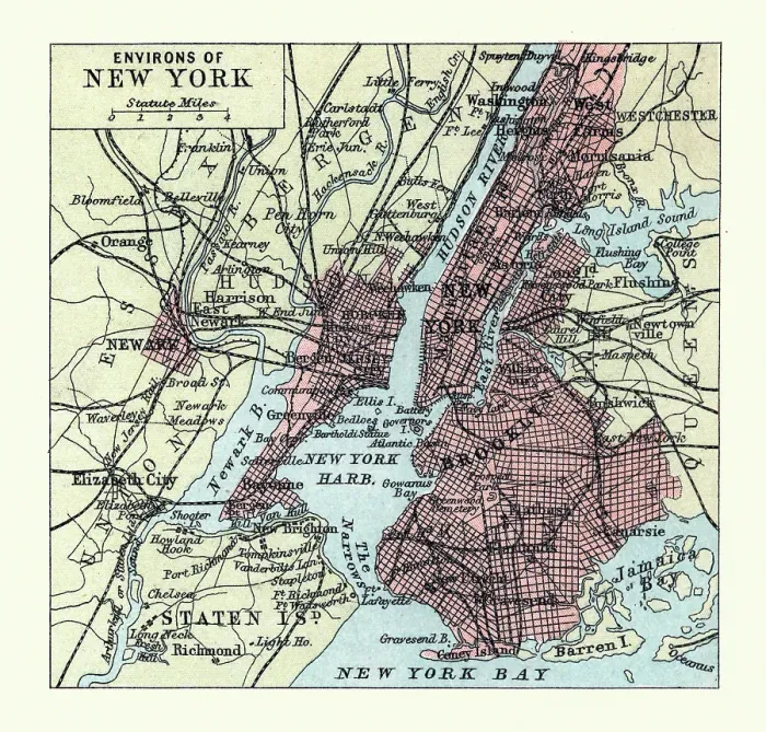 Framed Print : Old antique map of New York, Brooklyn, Harbour, USA, 1890s, 19th Century Framed Print : Old antique map of New York, Brooklyn, Harbour, USA, 1890s, 19th Century