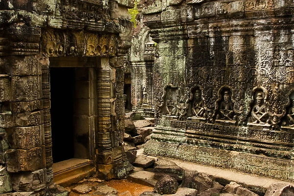 Old Asia. Inside the old Angkor Wat temple