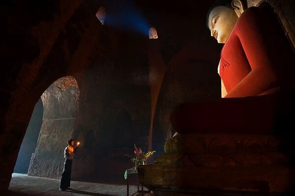 Old buddha statue in Bagan pagoda