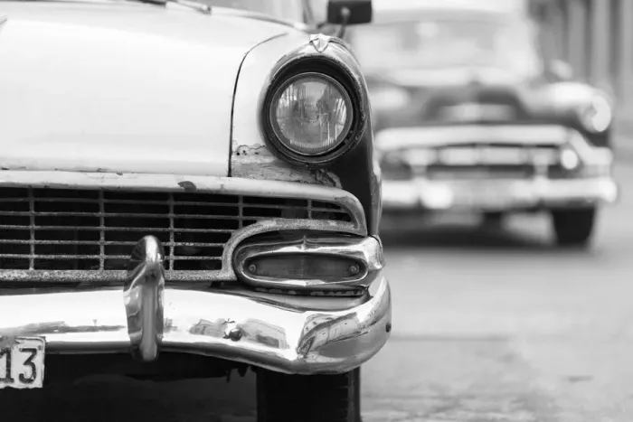 Framed Print : Front of old car on street of Havana, Cuba Framed Print : Front of old car on street of Havana, Cuba