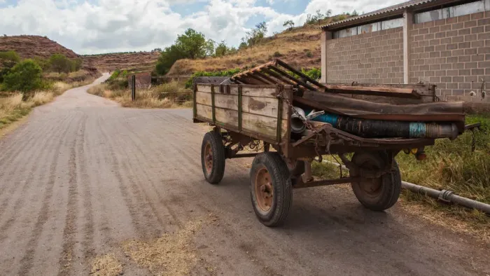 Framed Print : Old cart on a quite road, La Rioja, Spain Framed Print : Old cart on a quite road, La Rioja, Spain