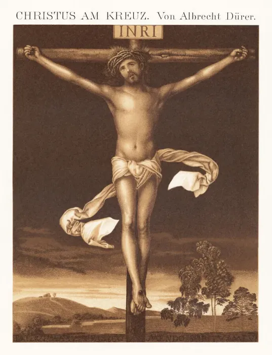 Framed Print : Old chromolithograph illustration of Christ on the Cross Albrecht Durer Framed Print : Old chromolithograph illustration of Christ on the Cross Albrecht Durer