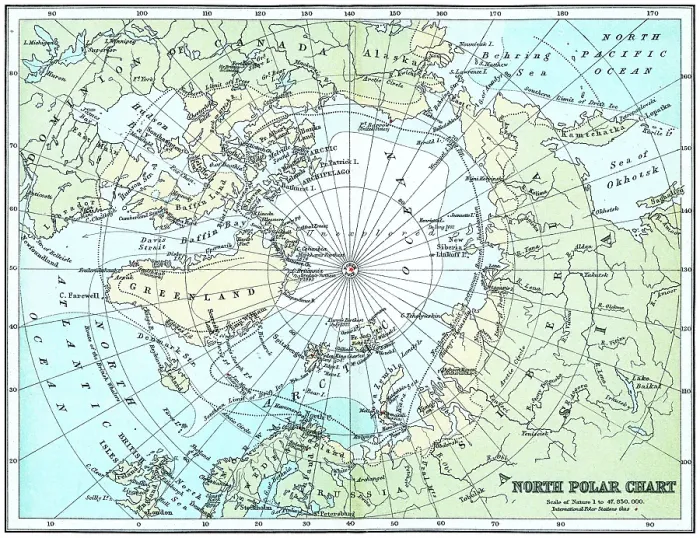 Framed Print : Old chromolithograph illustration of map of North Polar Regions Framed Print : Old chromolithograph illustration of map of North Polar Regions