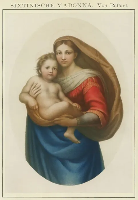 Framed Print : Old chromolithograph illustration of The Sistine Madonna ( Madonna di San Sisto), oil painting by the Italian artist Raphael Framed Print : Old chromolithograph illustration of The Sistine Madonna ( Madonna di San Sisto), oil painting by the Italian artist Raphael