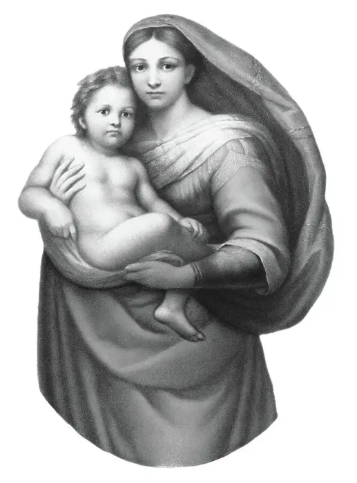 Framed Print : Old chromolithograph illustration of The Sistine Madonna ( Madonna di San Sisto), oil painting by the Italian artist Raphael Framed Print : Old chromolithograph illustration of The Sistine Madonna ( Madonna di San Sisto), oil painting by the Italian artist Raphael