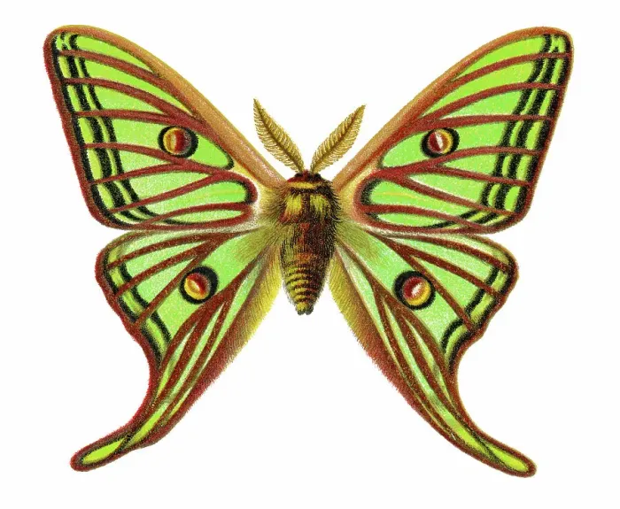 Framed Print : Old chromolithograph illustration of the Spanish moon moth (Graellsia isabellae) Framed Print : Old chromolithograph illustration of the Spanish moon moth (Graellsia isabellae)