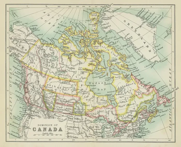 Framed Print : Old chromolithograph map of dominion of Canada Framed Print : Old chromolithograph map of dominion of Canada