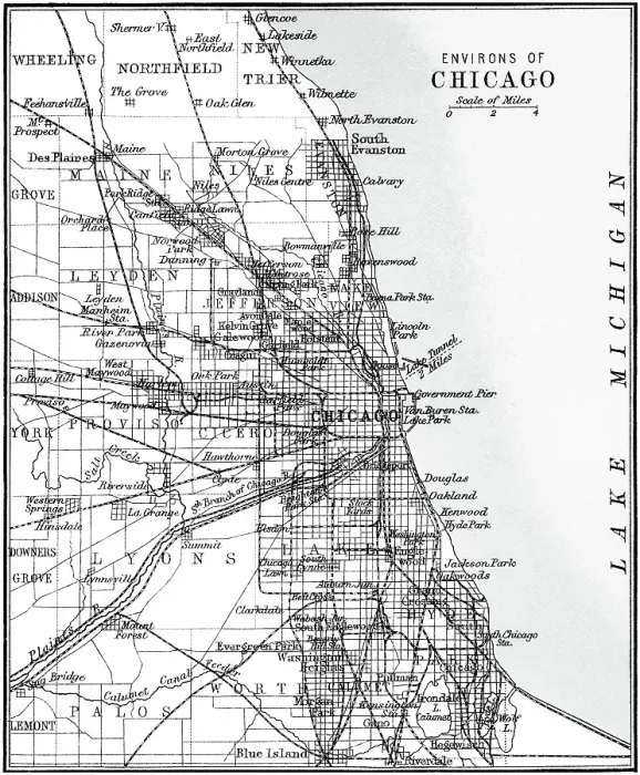 Framed Print : Old chromolithograph map of environs of Chicago and Lake Michigan, USA Framed Print : Old chromolithograph map of environs of Chicago and Lake Michigan, USA