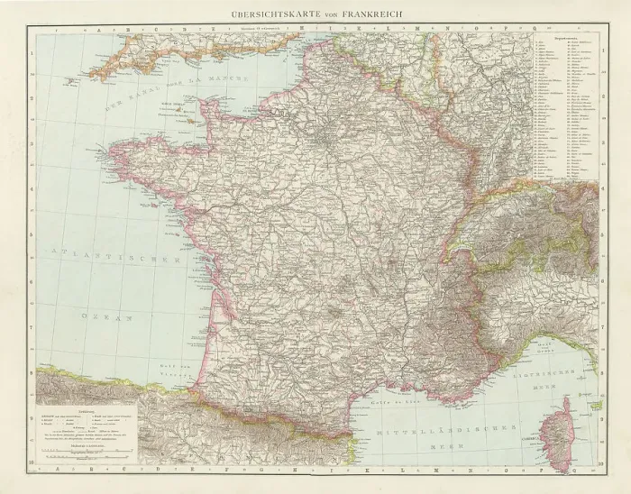 Framed Print : Old chromolithograph map of France Framed Print : Old chromolithograph map of France