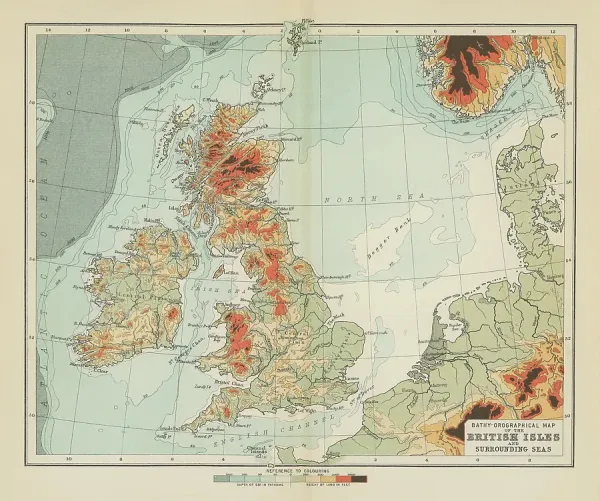 Antique British Isles Chromolithograph Print. Art Prints, Posters