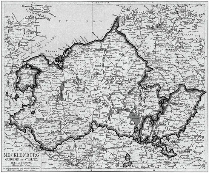 Framed Print : Old chromolithograph map of Mecklenburg, a historical region in northern Germany comprising the western and larger part of the federal-state Mecklenburg-Western Pomerania (largest cities are Rostock, Schwerin, Neubrandenburg, Wismar and Gustrow) Framed Print : Old chromolithograph map of Mecklenburg, a historical region in northern Germany comprising the western and larger part of the federal-state Mecklenburg-Western Pomerania (largest cities are Rostock, Schwerin, Neubrandenburg, Wismar and Gustrow)