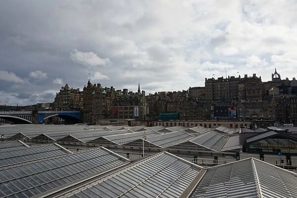 Old City and Rooftops of Waverley Station, Edinburgh, United Kingdom