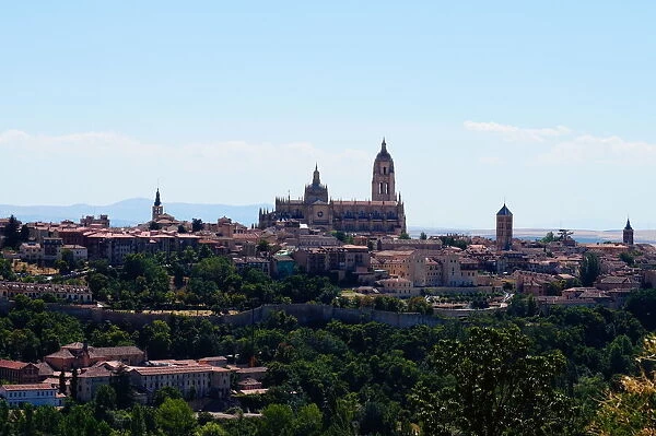 Old city Skyline, Cathedral and City Wall, Segovia, Spain