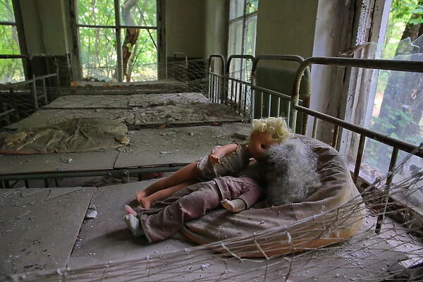 Old dolls in the abandoned kindergarten within Chernobyl exclusion zone