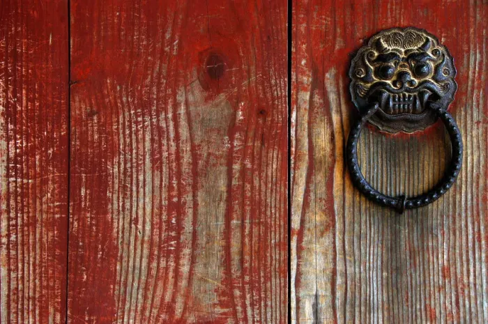 Framed Print : Old door and knocker at a temple in Gyeongju Framed Print : Old door and knocker at a temple in Gyeongju