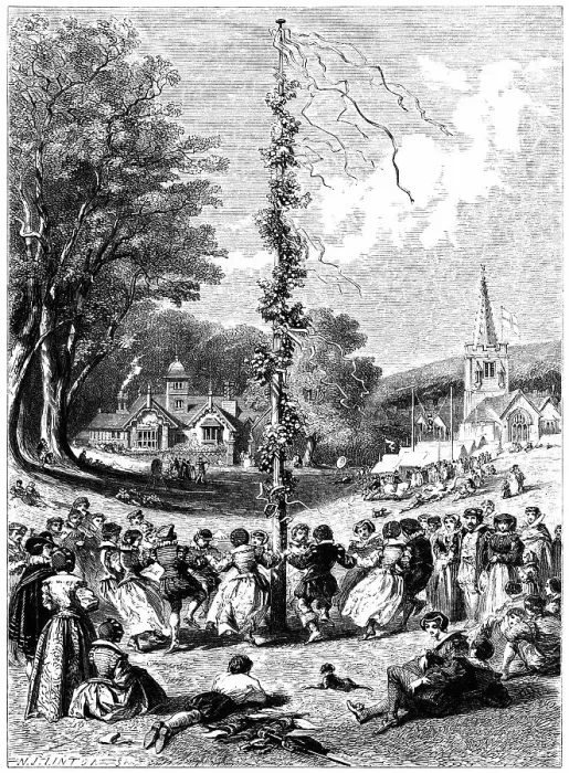 Framed Print : Old English May Day frolics Framed Print : Old English May Day frolics