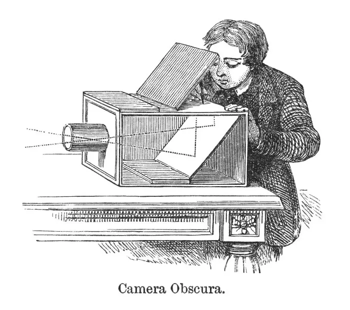 Framed Print : Old engraved illustration of Camera Obscura, Optical Instrument Framed Print : Old engraved illustration of Camera Obscura, Optical Instrument