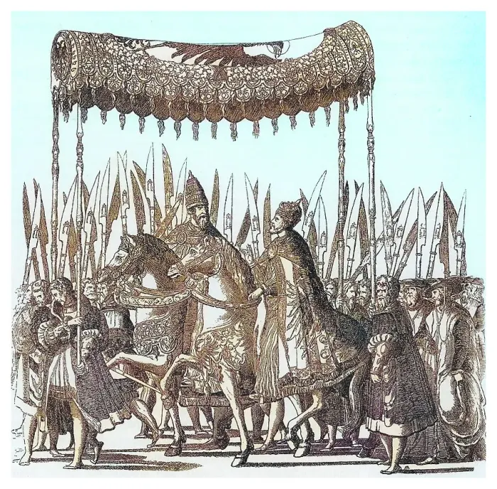 Framed Print : Old engraved illustration of crowning of Emperor Charles V by Pope Clement VII in Bologna on February 24, 1530 Framed Print : Old engraved illustration of crowning of Emperor Charles V by Pope Clement VII in Bologna on February 24, 1530