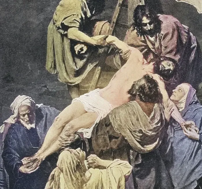 Framed Print : Old engraved illustration of Descent from the Cross Framed Print : Old engraved illustration of Descent from the Cross