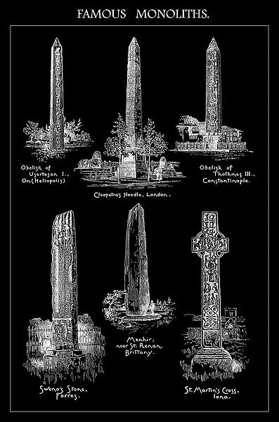 Old engraved illustration of Famous Monoliths
